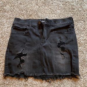 EXPRESS - tight, short, black jean skirt
